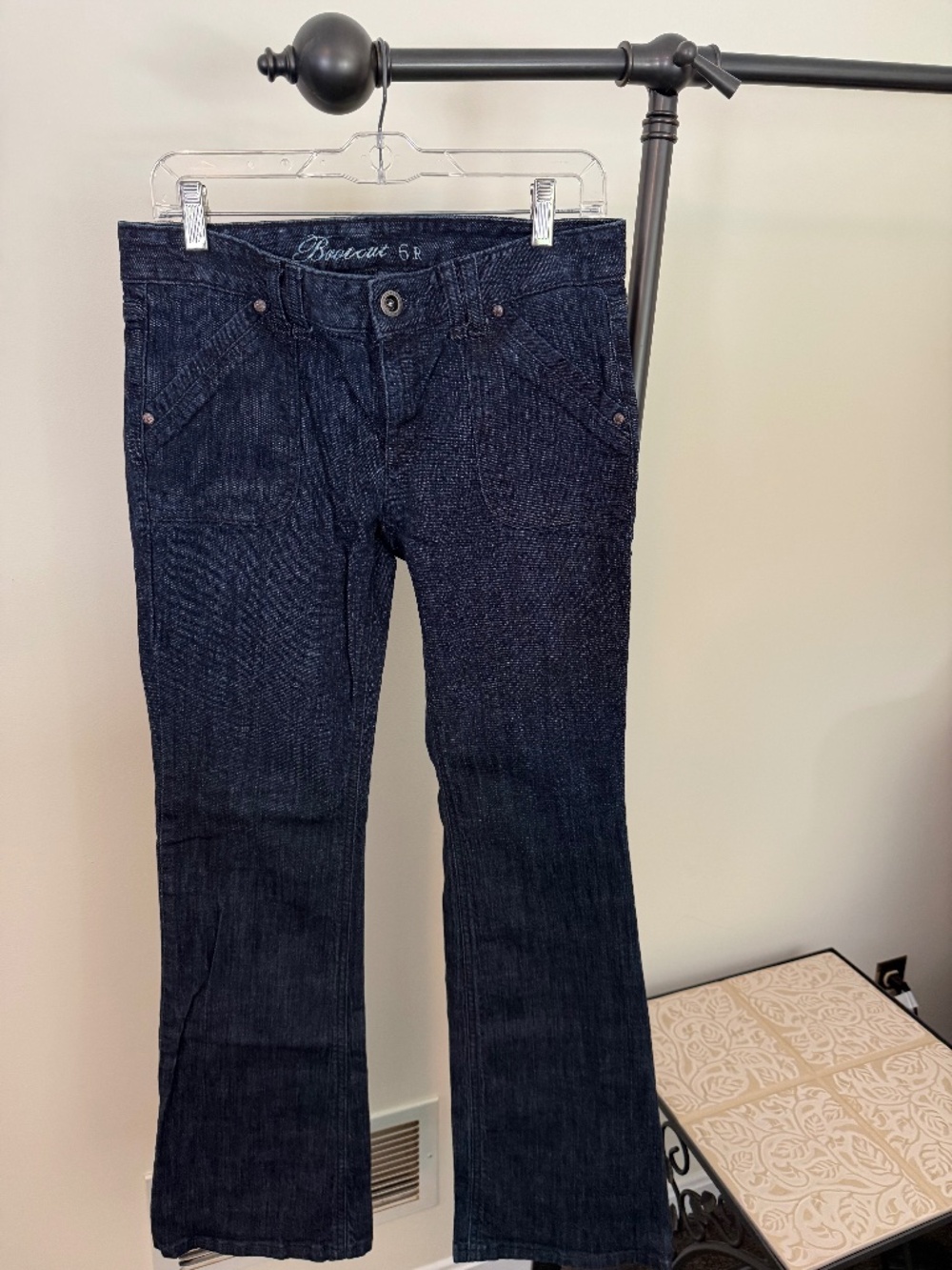 Tommy Hilfiger Dark Denim Bootcut Jeans 6R retro front pockets
